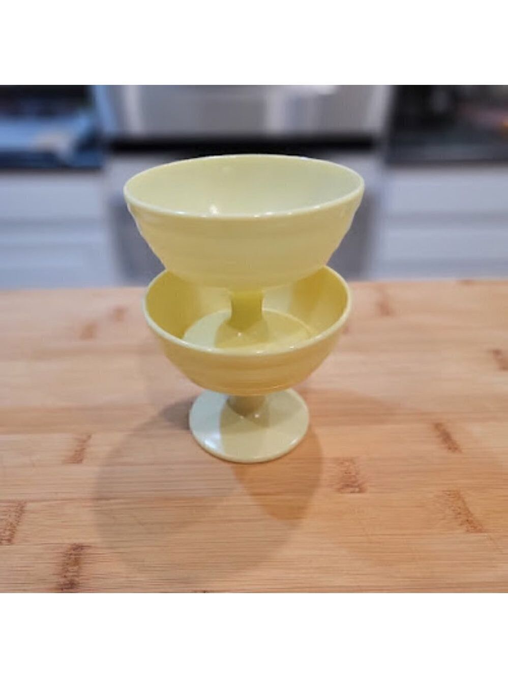 Vintage Hazel Atlas Ice Cream Parfait Bowls - Set of 2 Yellow